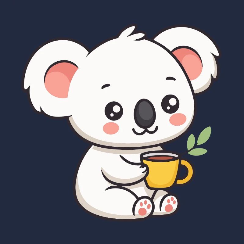 Süßer Koala mit Tee