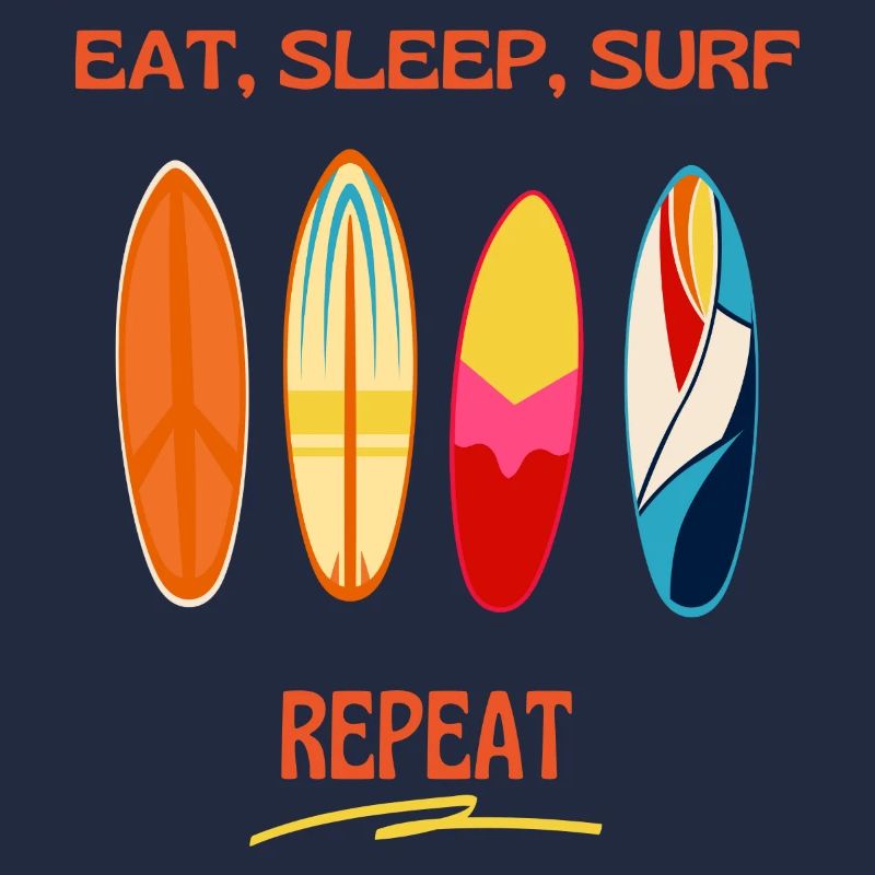 Manger Dormir, Surfer Répéter – Planches de surf colorées