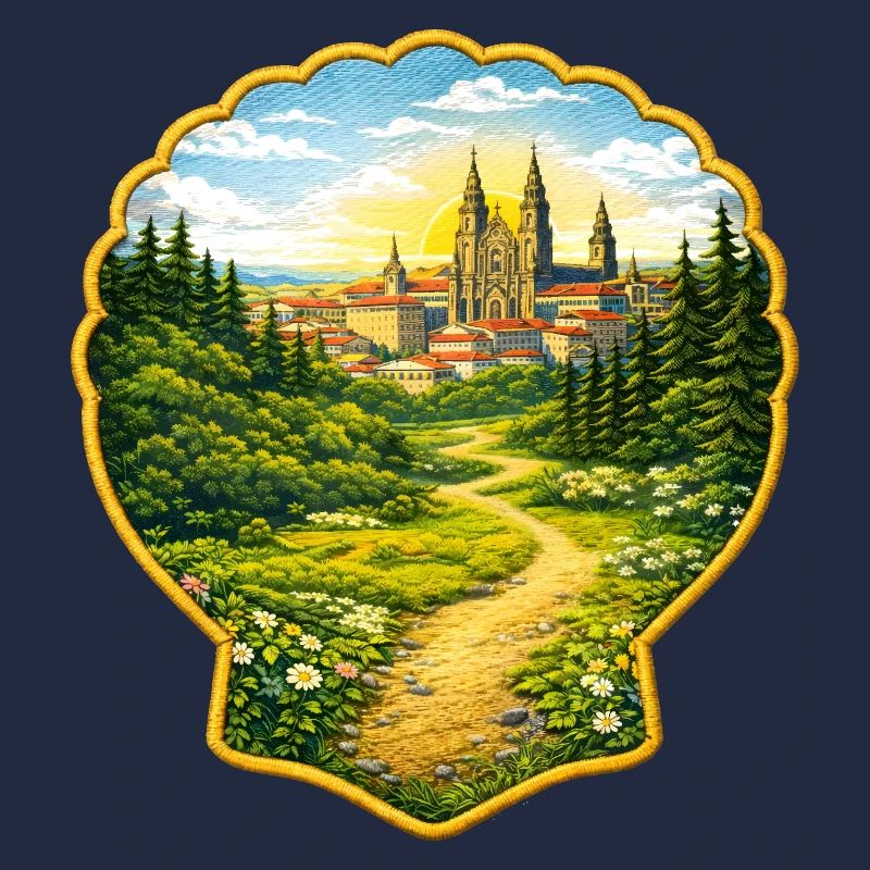 Jakobsweg Santiago Patch Illustration 