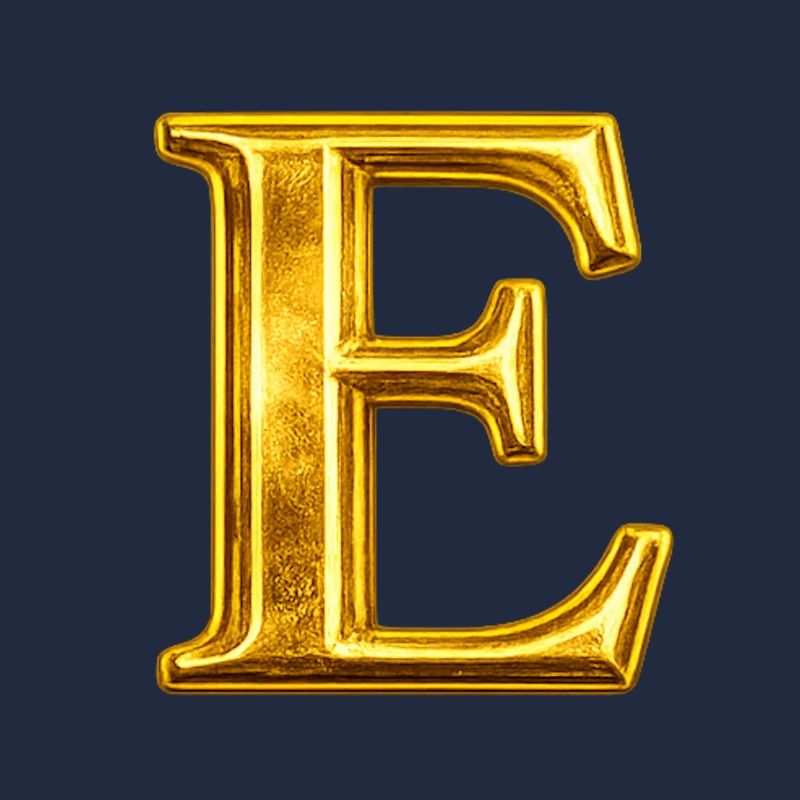 Goldenes E Monogramm-Design
