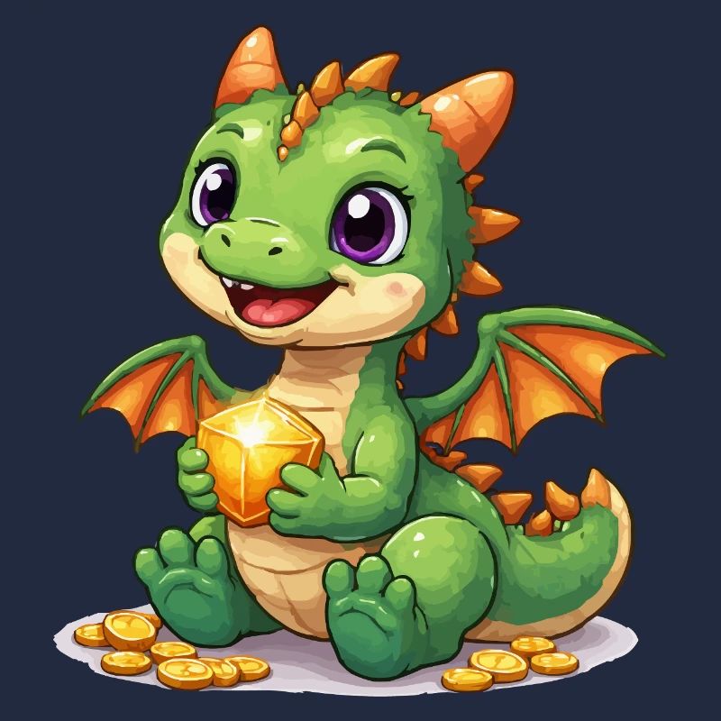Kleiner Drache mit Gold
