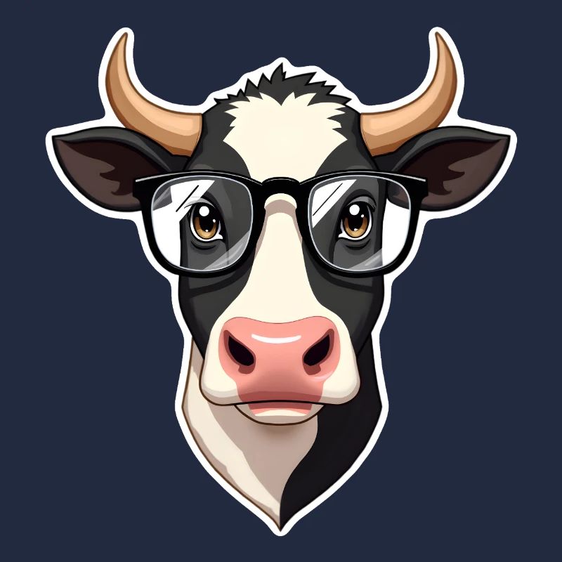 Kuh mit Brille