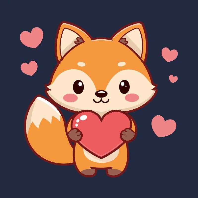 Fox Kawaii Herzen