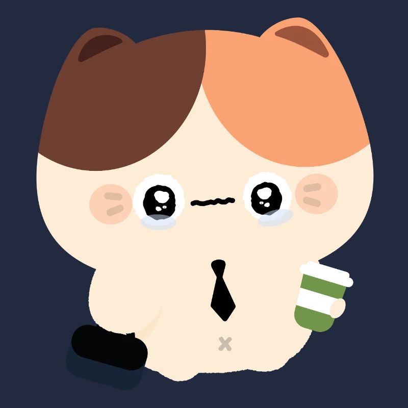 Kawaii Crying Cat avec du café