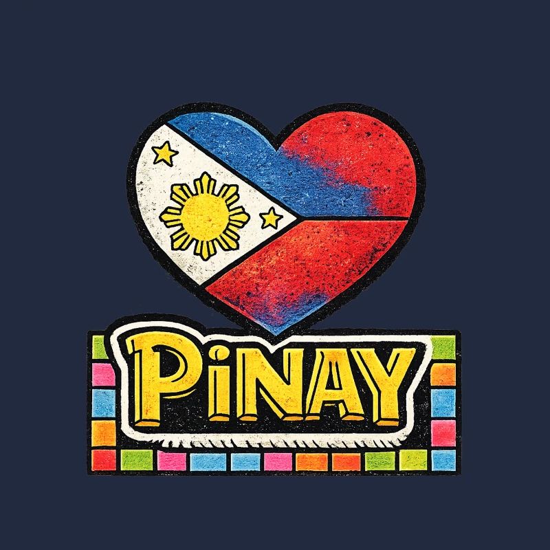 Pinay-Herz-Flagge mit bunter Rand
