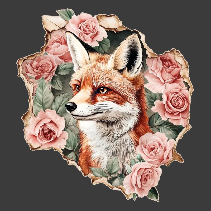 Fuchs mit Rosen