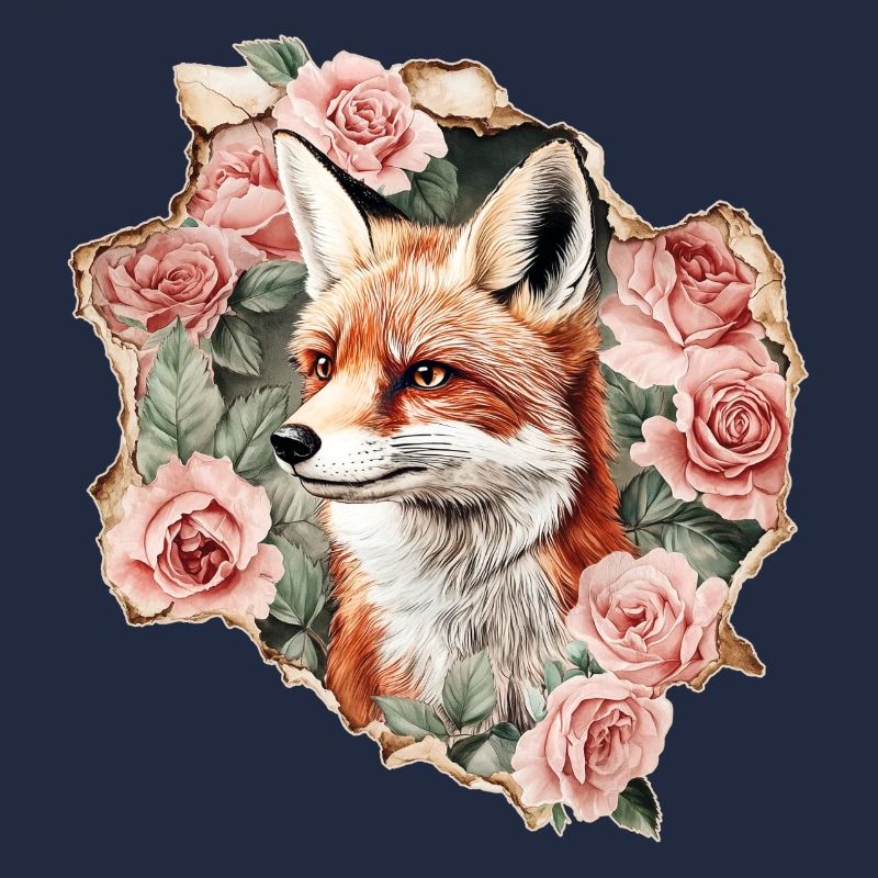 Fox with roses