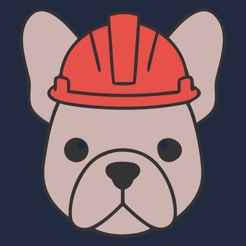 Frenchie Handwerker Helm Hund