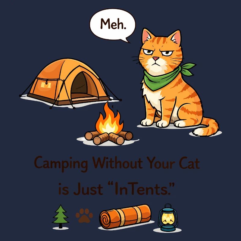 Tentbound Cat Campfire Meme