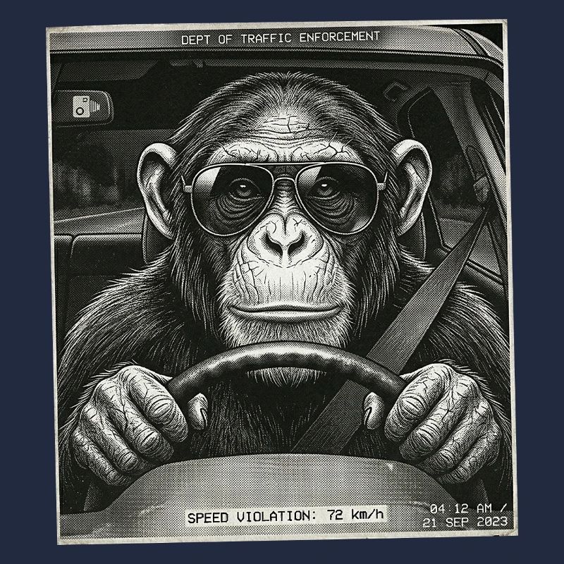 Les radars piégeaient le chauffeur de voiture singe