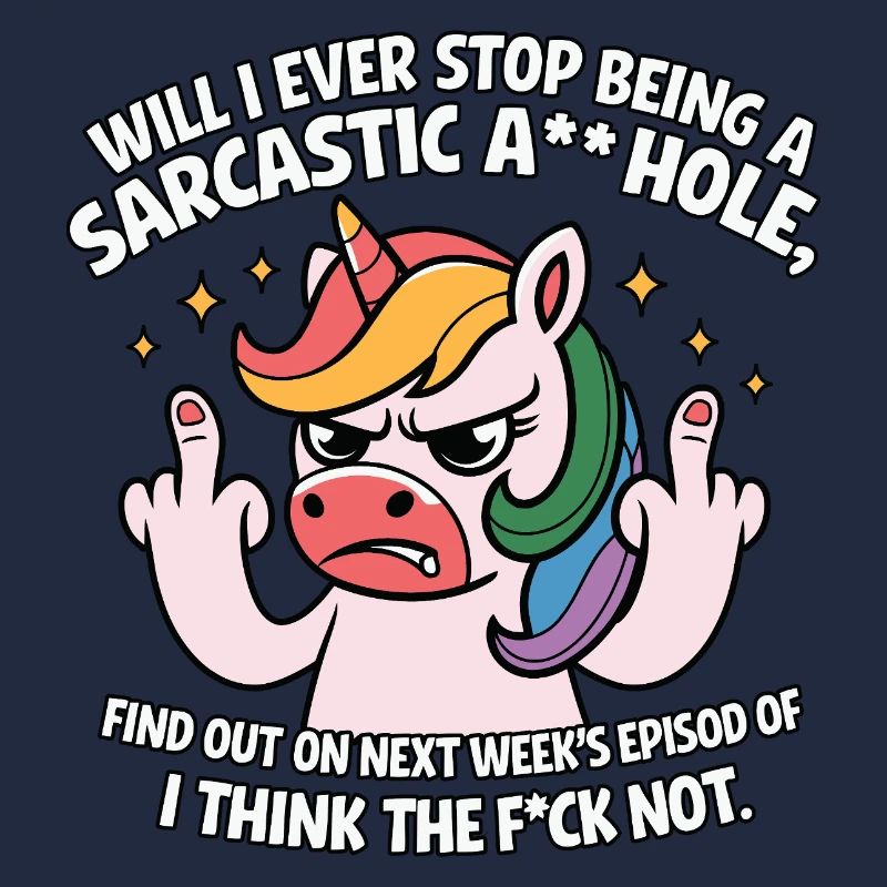 Provokatives Einhorn mit Mittelfinger Sarkasmus