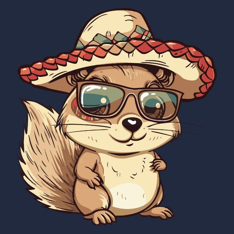 Squirrel Comic Funny Sombrero