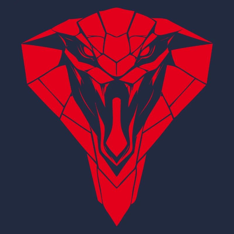 Rotgeometrischer Schlangenkopf