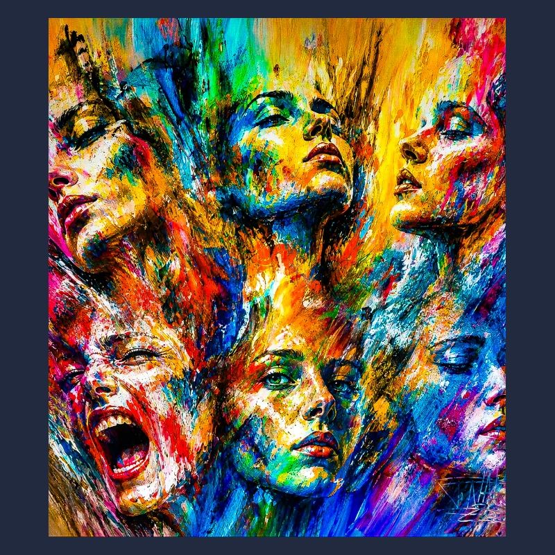 Colorful Face Rain