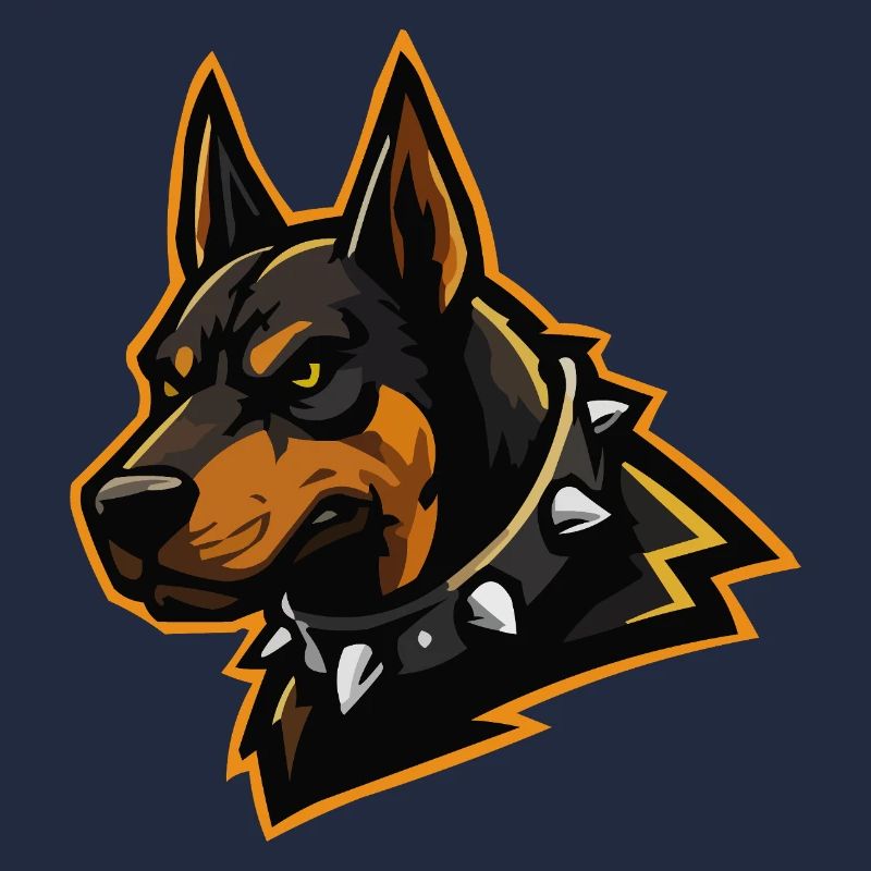 Dobermann mit Stachelkragen