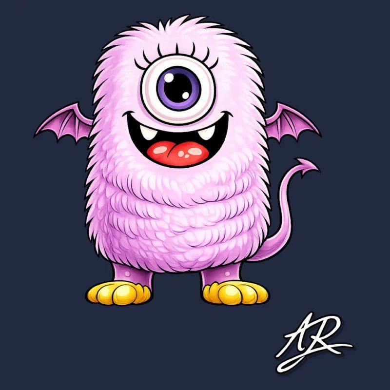 Monstre lilas œil unique ailé