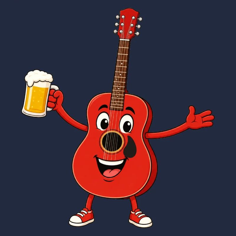 Gitarre mit Bier