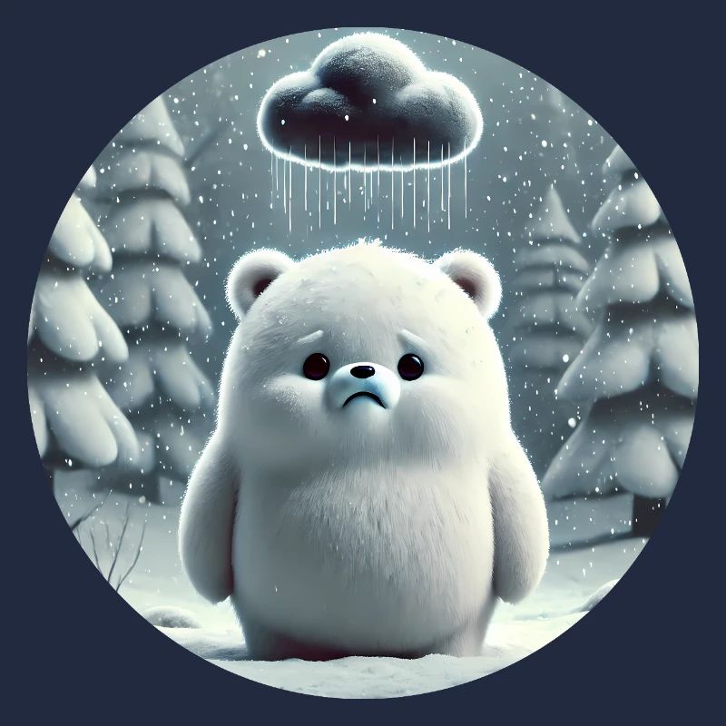 Eisbär im eisigen Regen