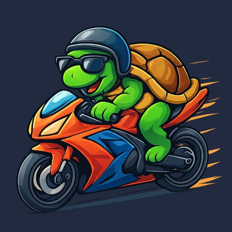 Schildkröte Biker