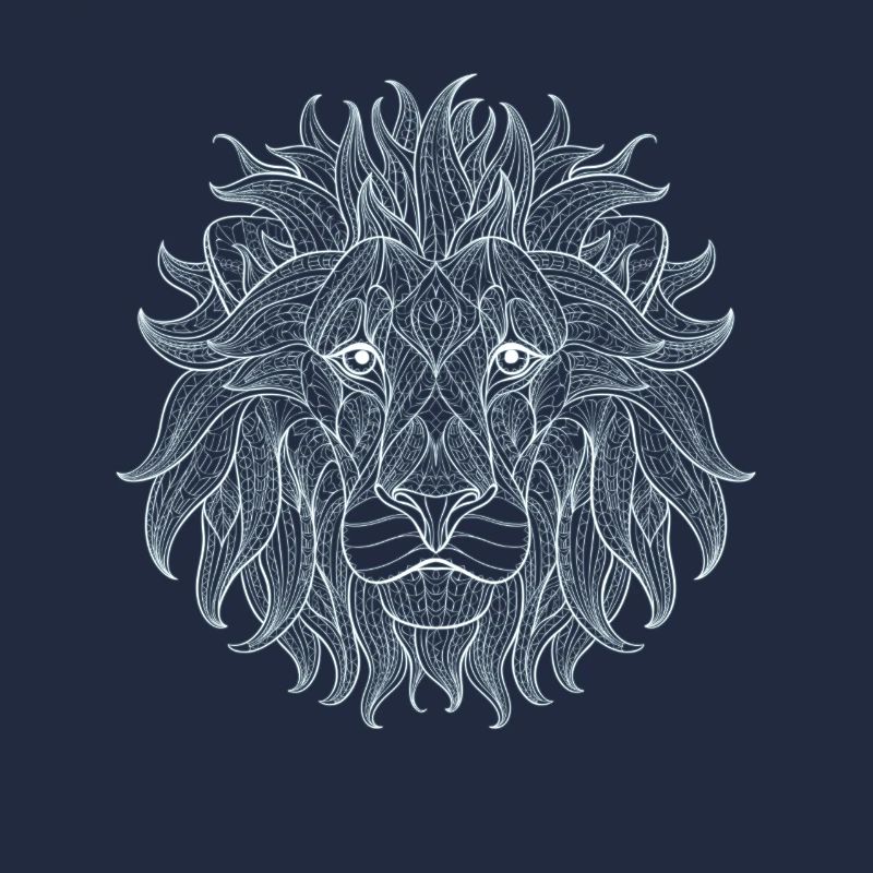 Lion white lion king outline mandala pattern head