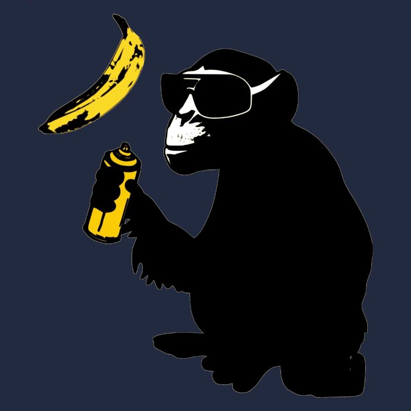 monkey sprayed banana