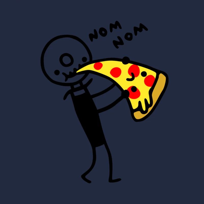 Pizza cutter eats pizza