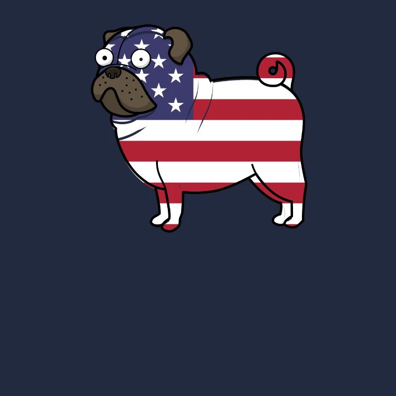 American Flag Pug