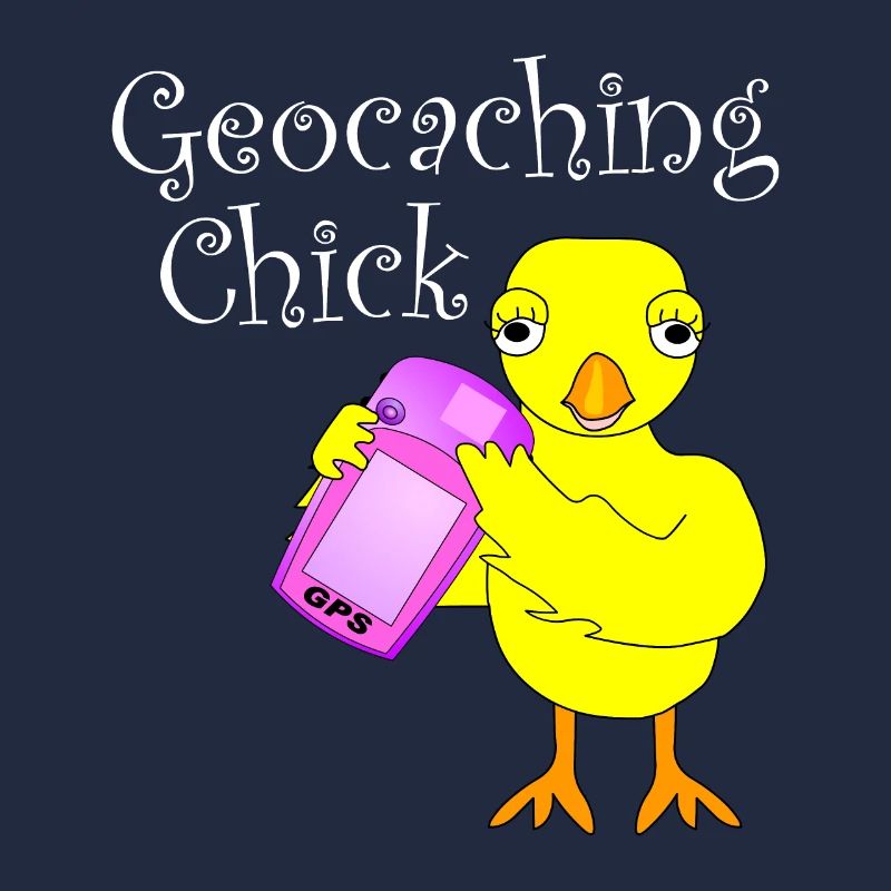 Géocaching Chick Texte blanc