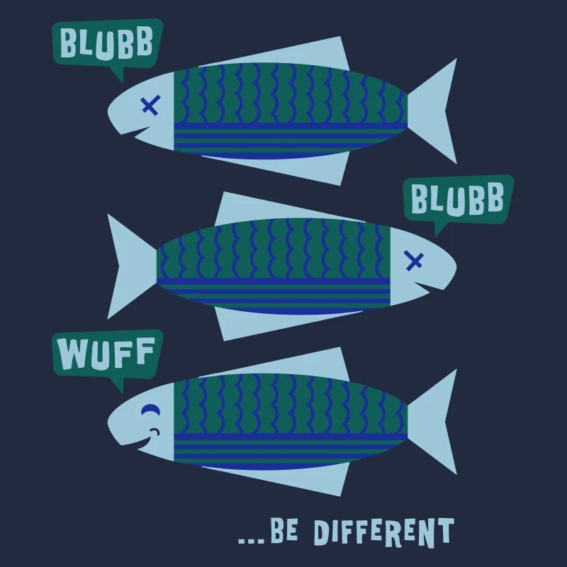 Be Different - Fish - blub - Be yourself - 3C