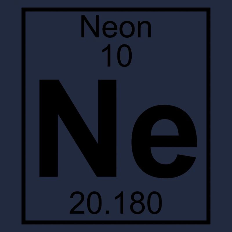 Periodic table element 10 - Ne (neon) - BIG