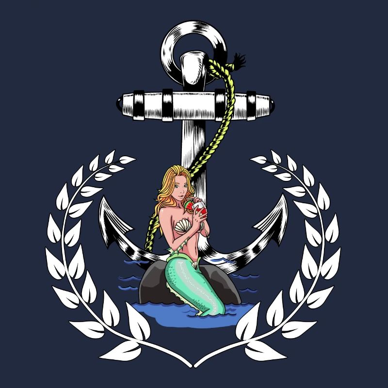 Maritim Nixe Anker Seefahrt Lorbeerkranz Seefahrt