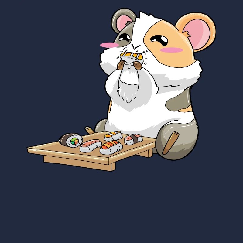 Drôle de cochon d’Inde mangeant des sushis