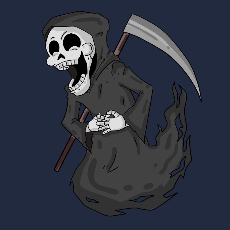 Grim Reaper laughs funny