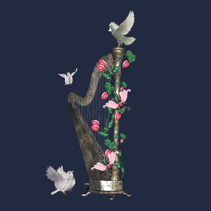 Wunderbare Harfe mit Taube