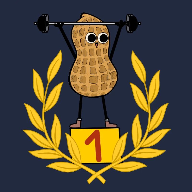 Erdnuss Bodybuilder Body building Gewichte Hantel