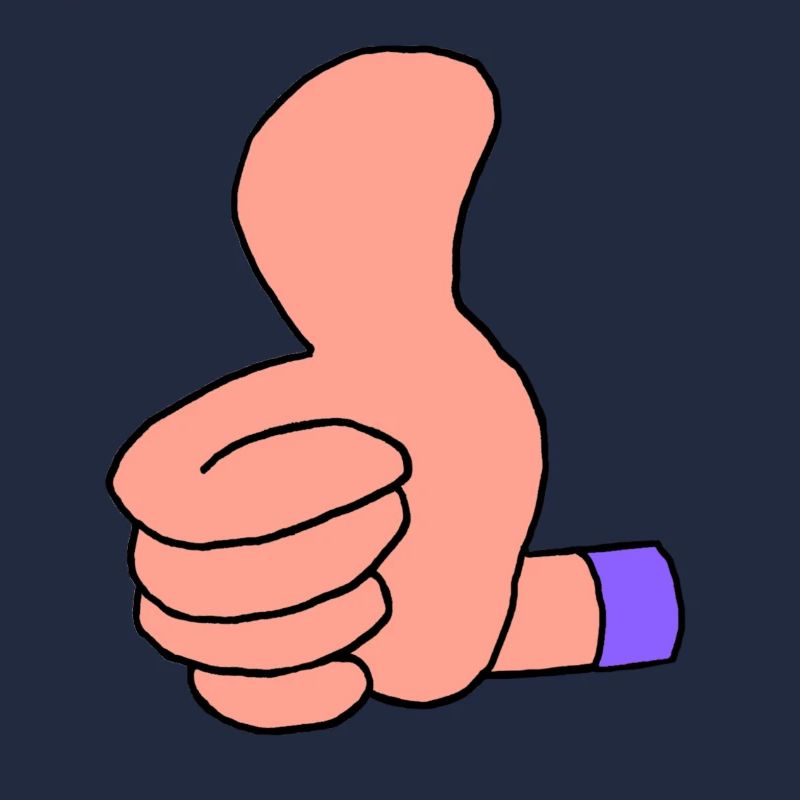 Pouce vers le haut (manche violette)