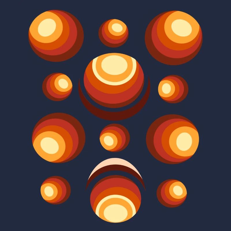 Retro Circle Pattern 70s Crescent