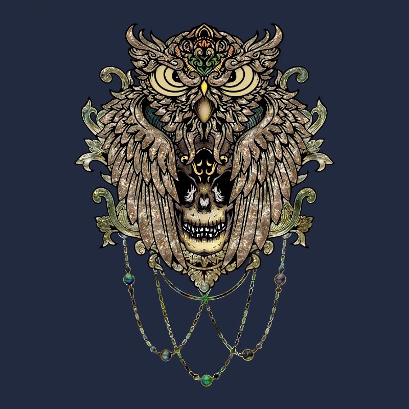 Elegante Eule mit Totenkopf