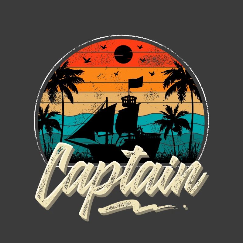 Captain Sailing Sailor Retro Vintage