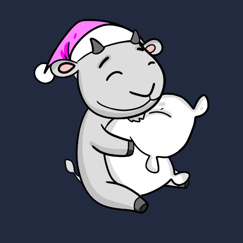 Goat with pillow and sleeping cap