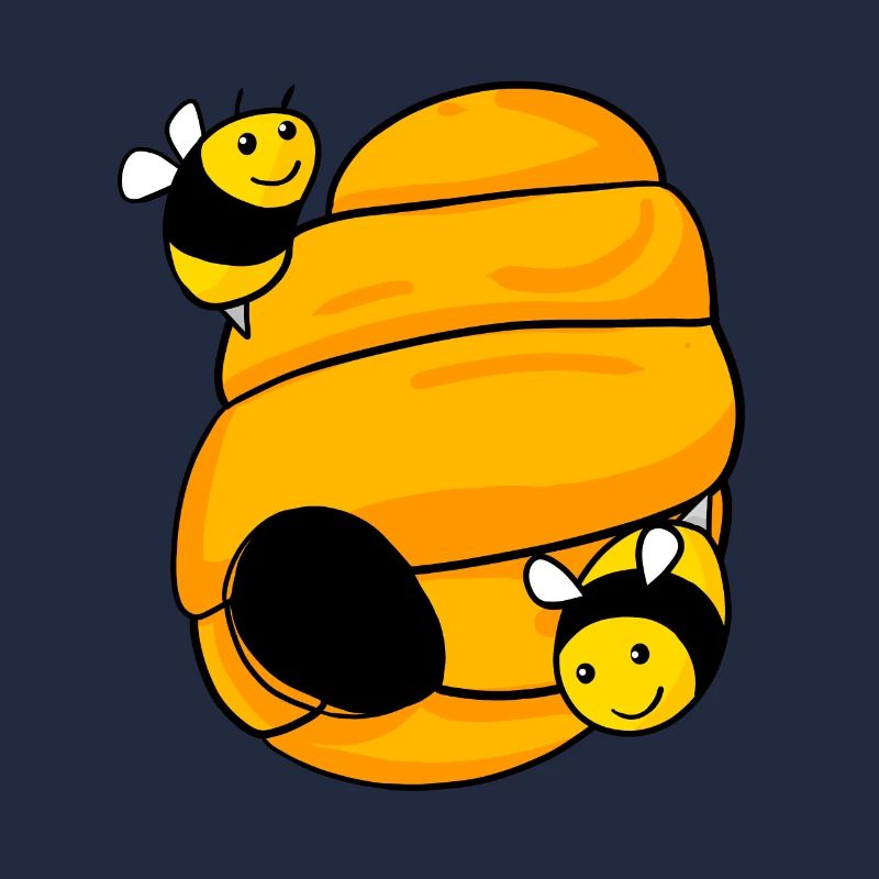 Nid d’abeilles avec des abeilles mignonnes