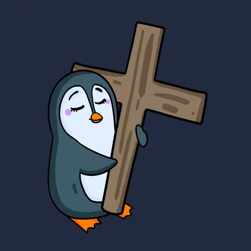Penguin with cross