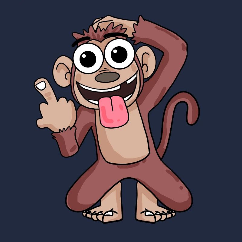 Monkey pointing the middle finger