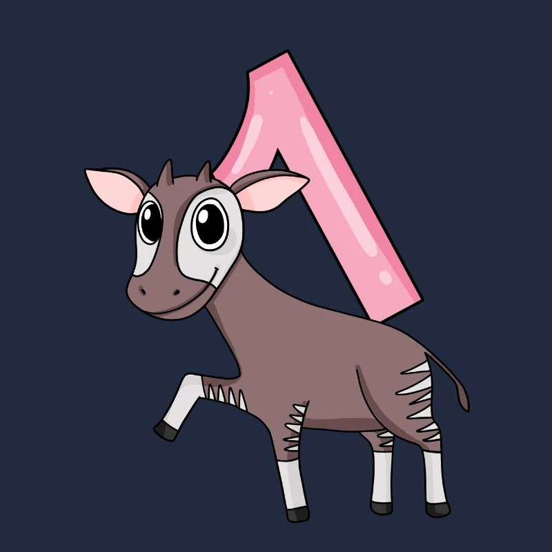 Mädchen 1 Jahre alt Okapi 1. Geburtstag Geschenk