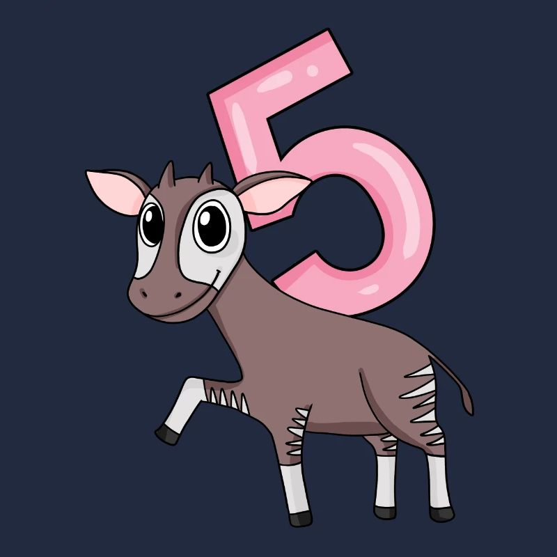 Fille de 5 ans Okapi cadeau de 5ème anniversaire