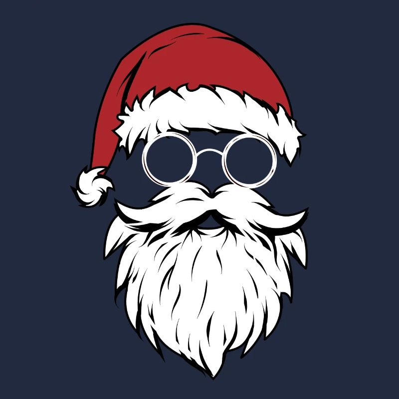 Santa Claus with round glasses and a beard