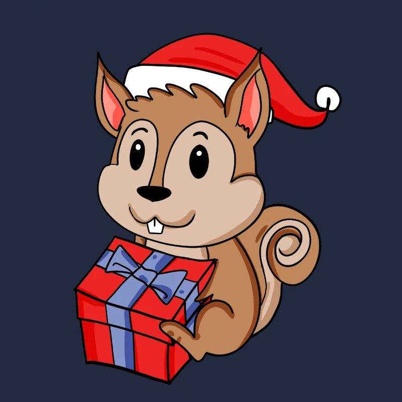Weihnachten Eichhörnchen Baby mit Geschenk