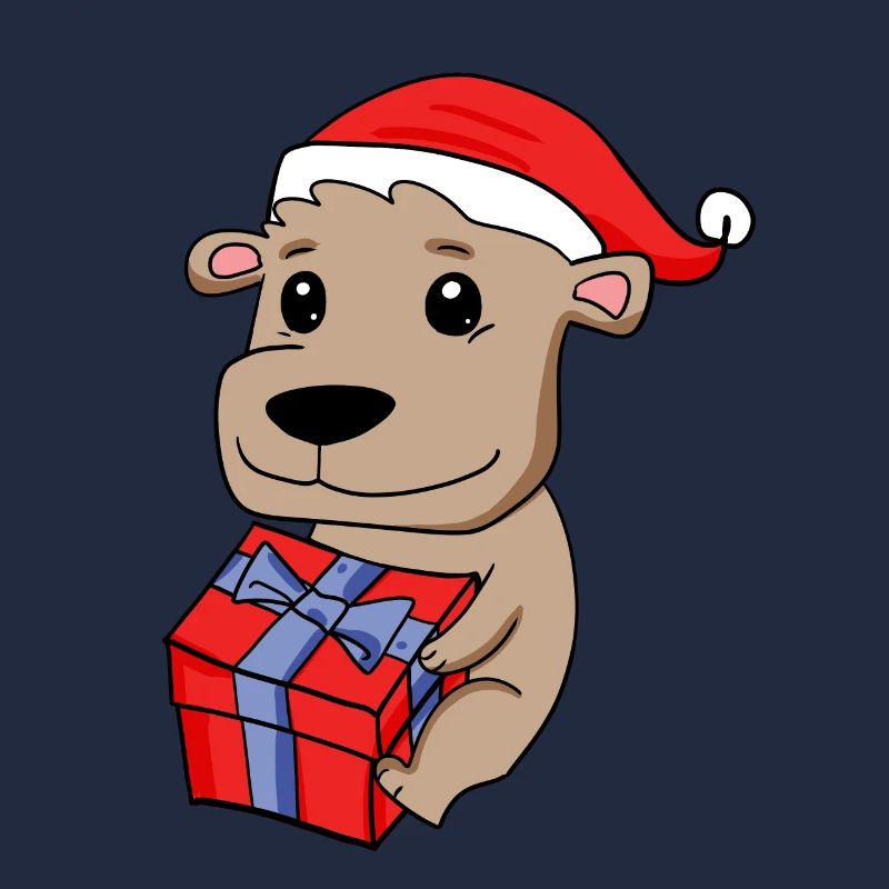 Weihnachten Bär Baby mit Geschenk