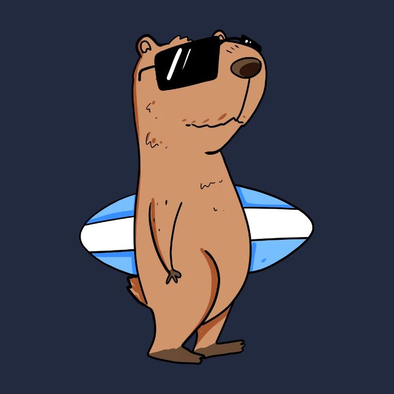 Motif de surfeur Capybara capybara
