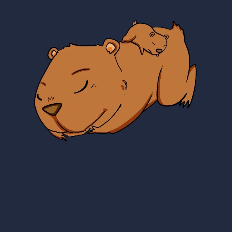 Famille - Capybara avec bébé Capybara